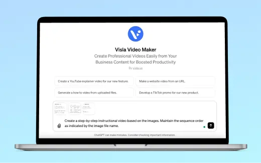 Visla Video Maker GPT automating video creation with AI-powered scripts and editing.